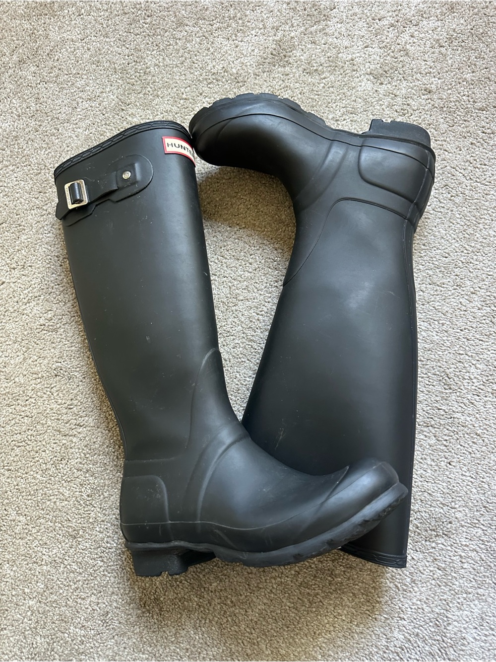 Hunter Women’s Original Waterproof Tall Matte Black Rain Boots Sz 6